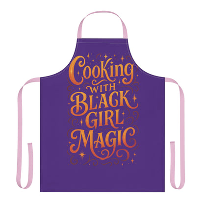 Purple Cooking Apron with Black Girl Magic, Fun Kitchen Gift, Cooking Apparel, Chef Gift, Culinary Inspiration