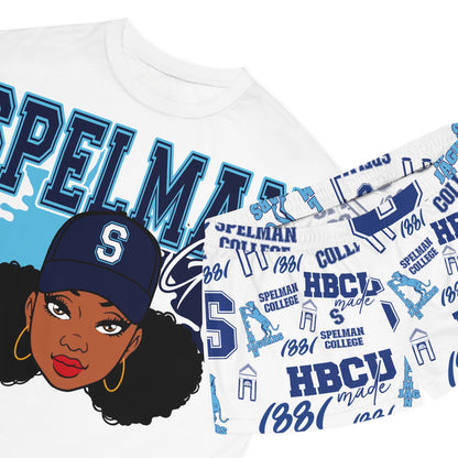 Spelman College Women's Short Pajama Set - Spelman Student Lounge Wear | Comfortable Sleepwear