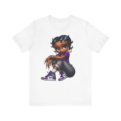 Purple Sneakerhead Betty Boop Unisex Jersey Short Sleeve Tee