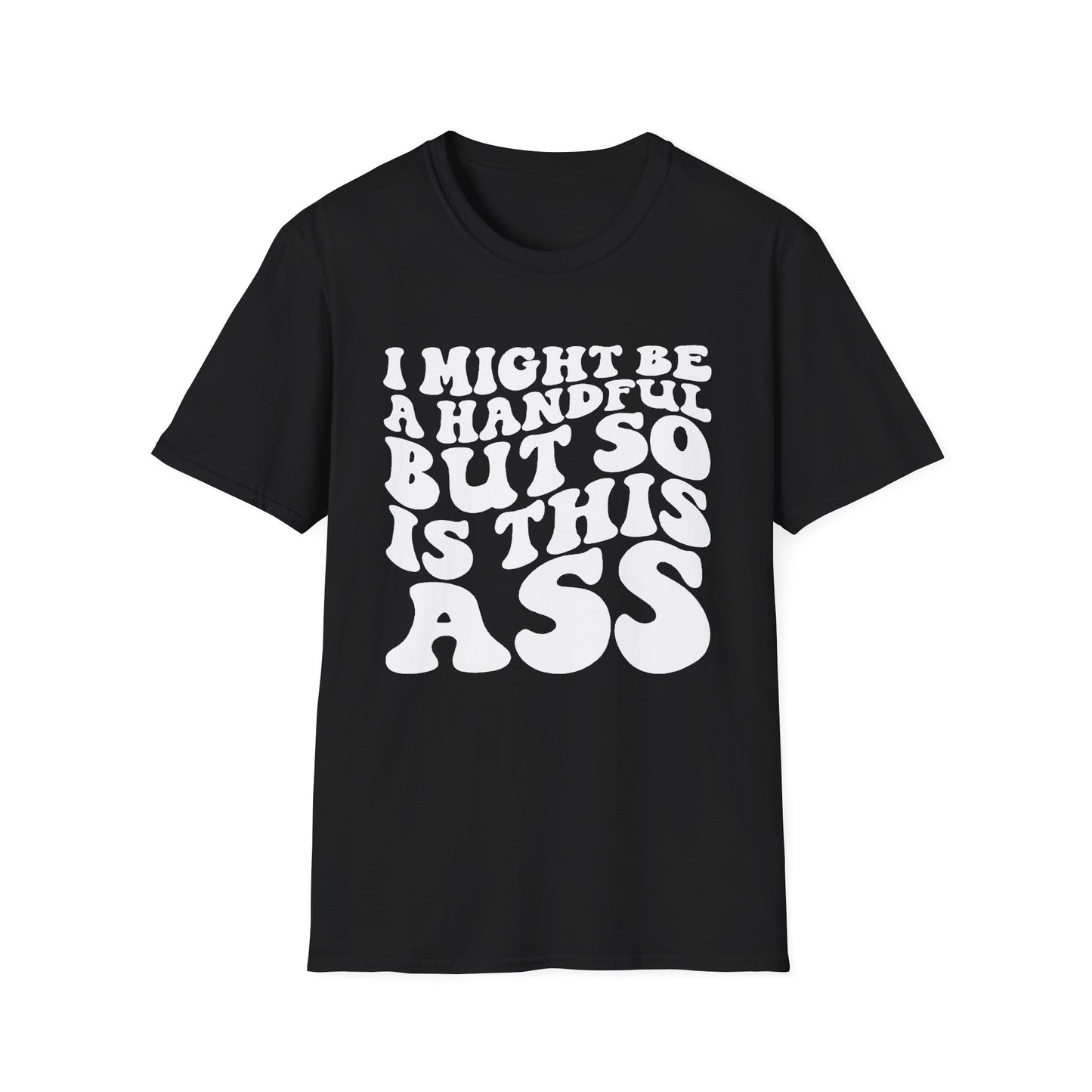 I might Be a Handful But So is This Ass Unisex Softstyle T-Shirt