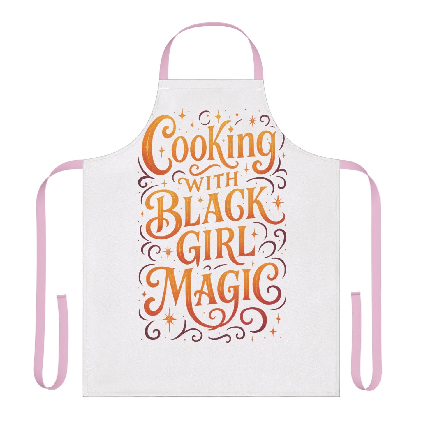 White Cooking Apron with Black Girl Magic, Fun Kitchen Gift, Cooking Apparel, Chef Gift, Culinary Inspiration