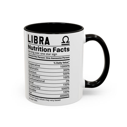 Zodiac Libra Mug - Nutrition Facts Design, Astrology Gift, Coffee Lover, Personalized Birthday Present, Horoscope Décor
