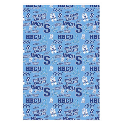 Light Blue Spelman College Multi Pattern Gift Wrapping Paper