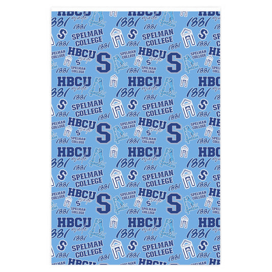 Light Blue Spelman College Multi Pattern Gift Wrapping Paper