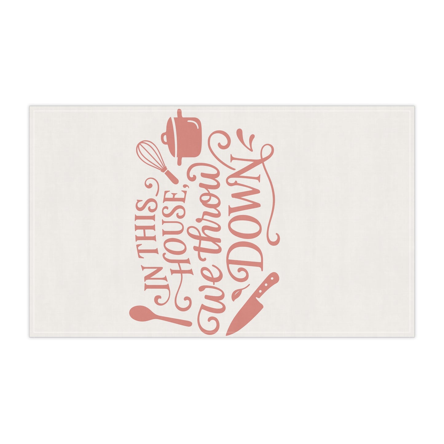 "We Throw Down" Kitchen Tea Towels, Fun Home Decor, Gift for Chefs, Housewarming Present, Cooking Enthusiast, Kitchen Humor