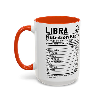 Zodiac Libra Mug - Nutrition Facts Design, Astrology Gift, Coffee Lover, Personalized Birthday Present, Horoscope Décor