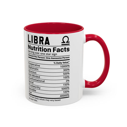 Zodiac Libra Mug - Nutrition Facts Design, Astrology Gift, Coffee Lover, Personalized Birthday Present, Horoscope Décor