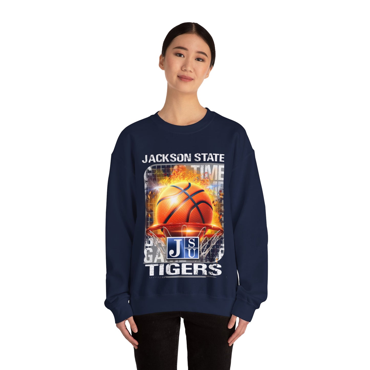 JSU Tigers: Jackson State Tigers Basketball Unisex Heavy Blend™ Crewneck Sweatshirt