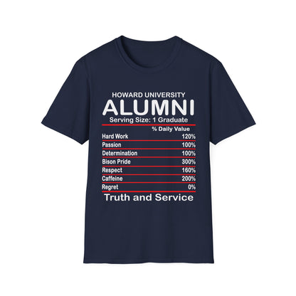 Howard University Alumni HU Bison  Ingredients Unisex Softstyle T-Shirt