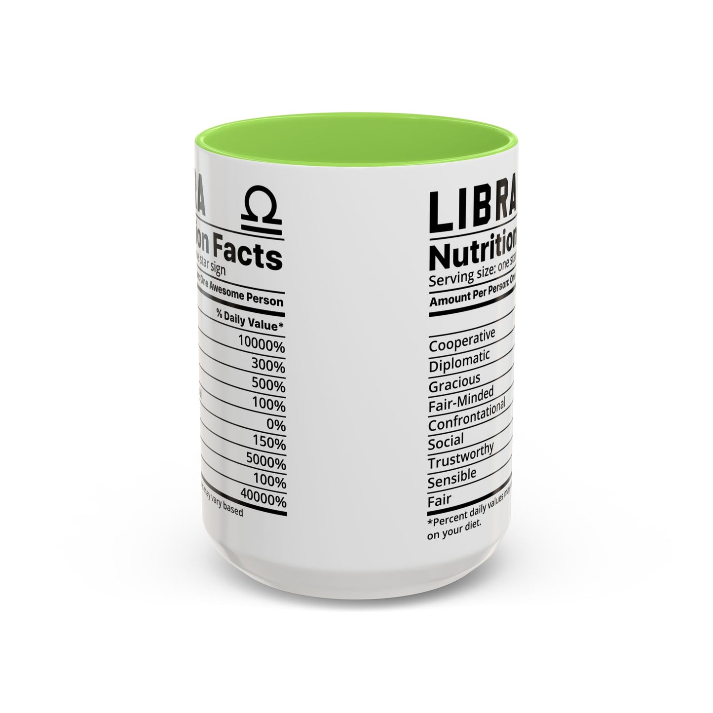 Zodiac Libra Mug - Nutrition Facts Design, Astrology Gift, Coffee Lover, Personalized Birthday Present, Horoscope Décor