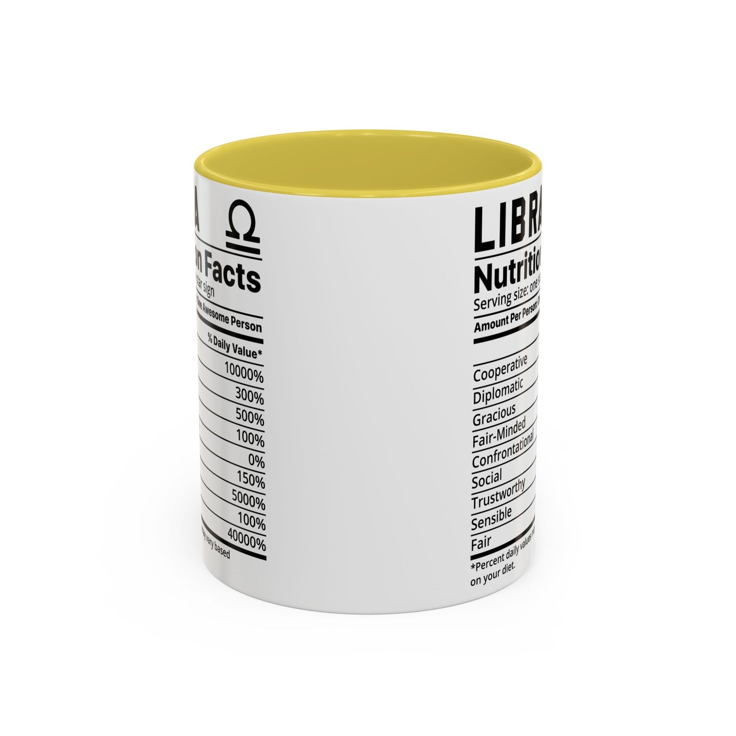 Zodiac Libra Mug - Nutrition Facts Design, Astrology Gift, Coffee Lover, Personalized Birthday Present, Horoscope Décor