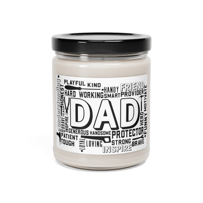 Father's Day Dad Scented Soy Candle, 9oz Gift for Him