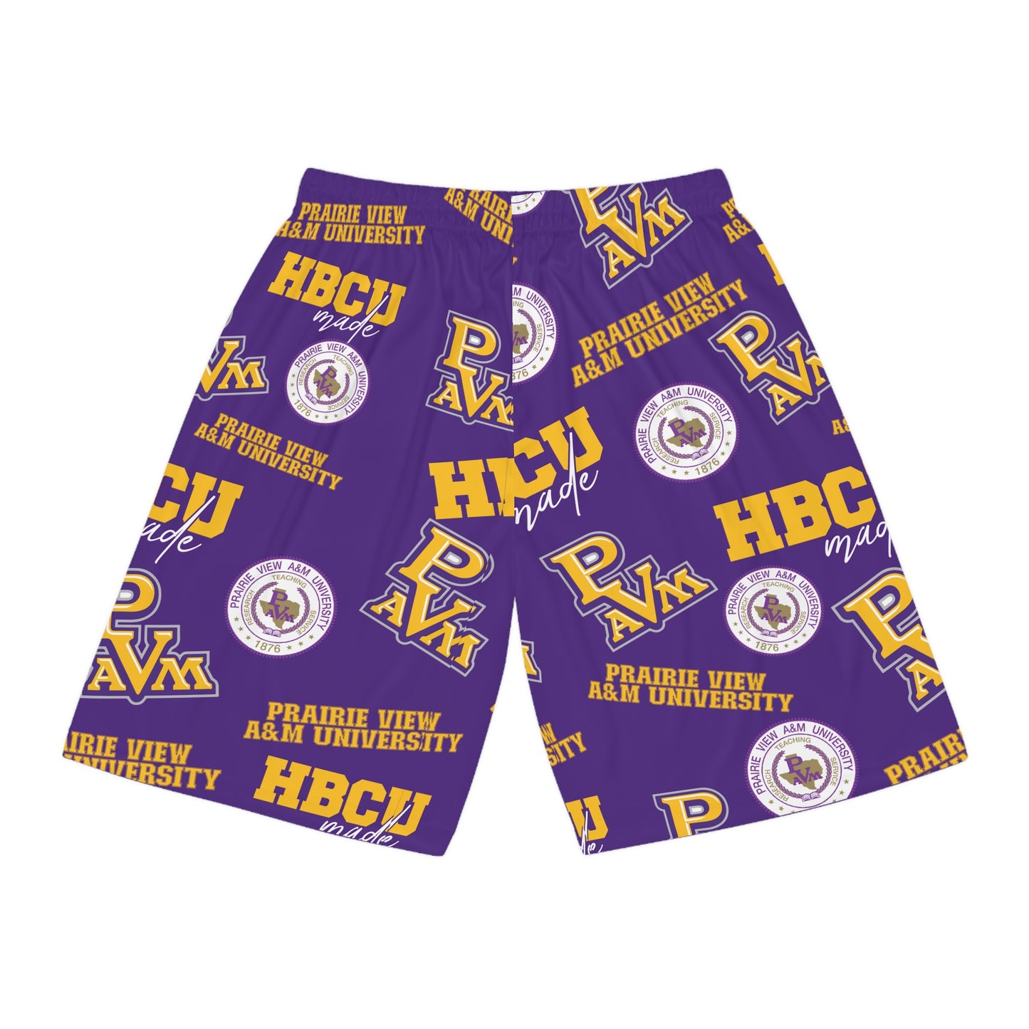 Prairie View A & M Panthers HBCU All Over Print Basketball Shorts Gift for Students and Alumni