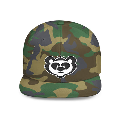 Panda Flat Bill Snapback Hat - Trendy Casual Cap for Outdoor Adventures