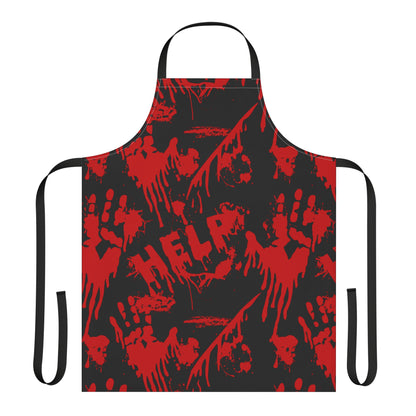 Blood Splatter Horror Movie night Apron, Black Straps Gift for Him and Her