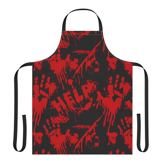 Blood Splatter Horror Movie night Apron, Black Straps Gift for Him and Her