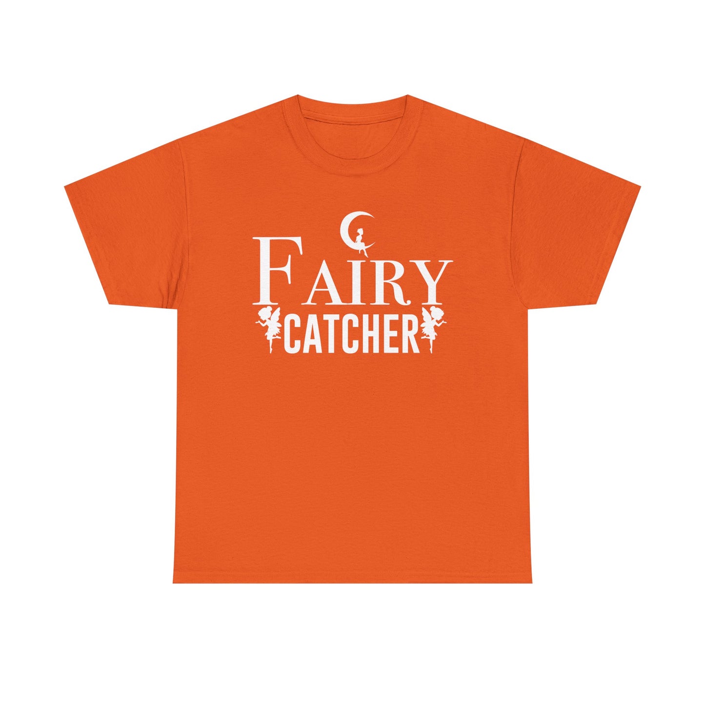 Fairy Catcher Unisex Heavy Cotton Tee - Enchanting Black Shirt for Dreamers and Fantasy Lovers