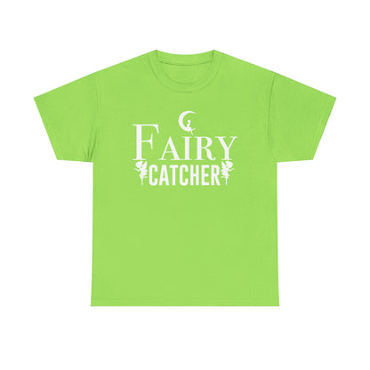 Fairy Catcher Unisex Heavy Cotton Tee - Enchanting Black Shirt for Dreamers and Fantasy Lovers