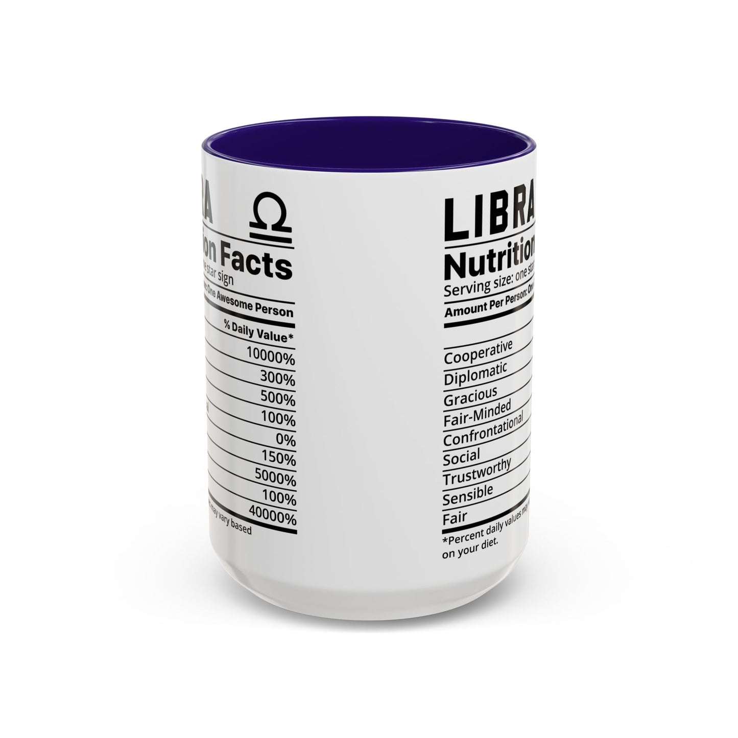 Zodiac Libra Mug - Nutrition Facts Design, Astrology Gift, Coffee Lover, Personalized Birthday Present, Horoscope Décor
