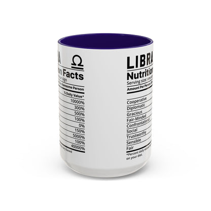 Zodiac Libra Mug - Nutrition Facts Design, Astrology Gift, Coffee Lover, Personalized Birthday Present, Horoscope Décor