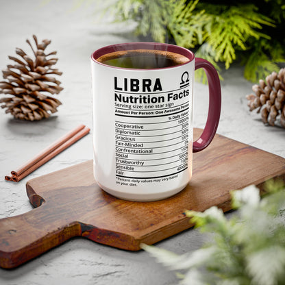Zodiac Libra Mug - Nutrition Facts Design, Astrology Gift, Coffee Lover, Personalized Birthday Present, Horoscope Décor