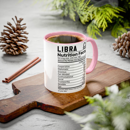 Zodiac Libra Mug - Nutrition Facts Design, Astrology Gift, Coffee Lover, Personalized Birthday Present, Horoscope Décor