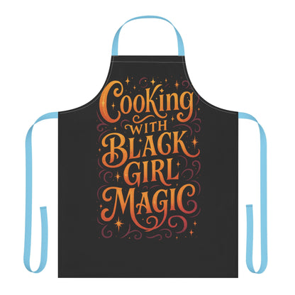 Black Cooking Apron with Black Girl Magic, Fun Kitchen Gift, Cooking Apparel, Chef Gift, Culinary Inspiration