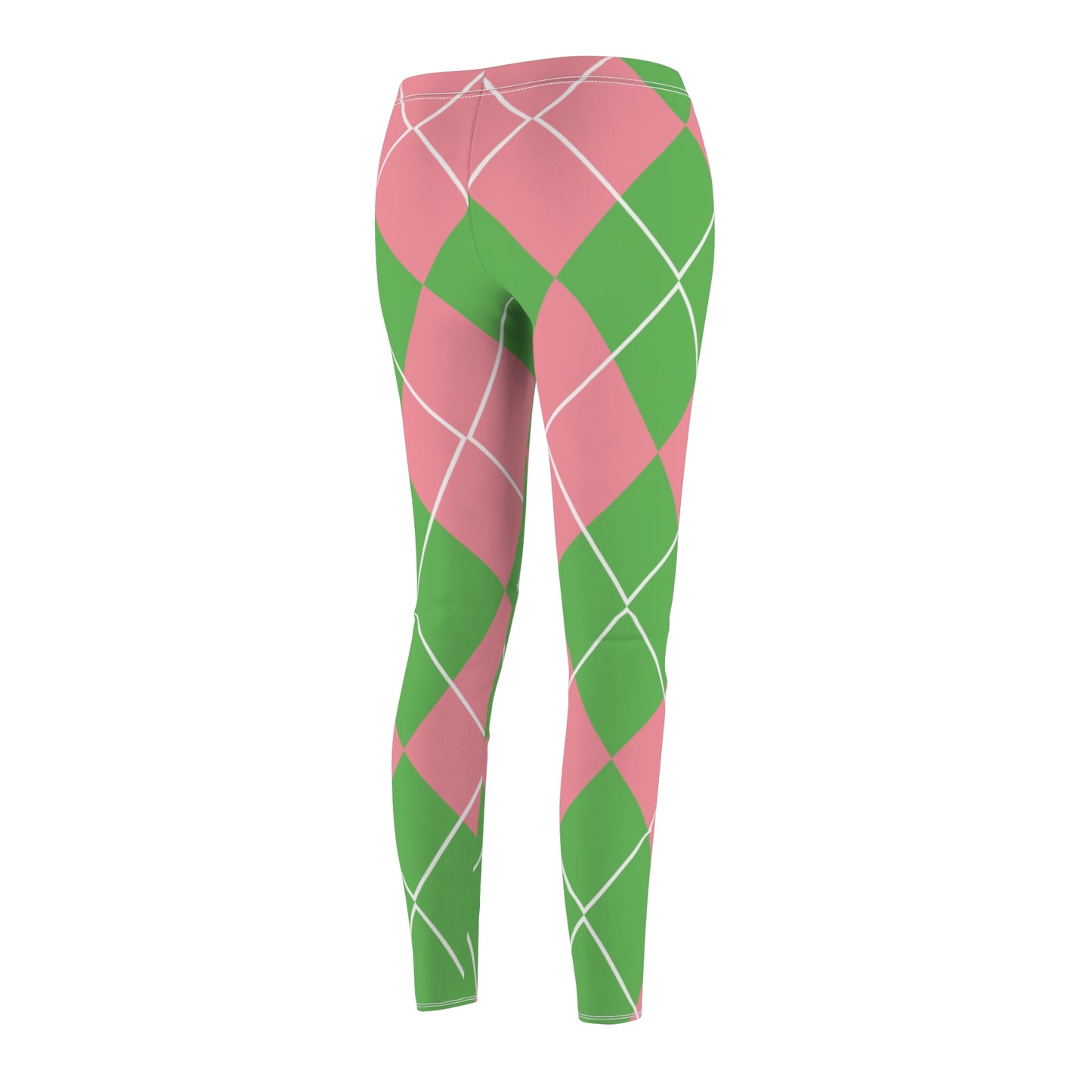 My Sorority Sister Gift Pink and Green Argyle Women's Yoga Casual Leggings