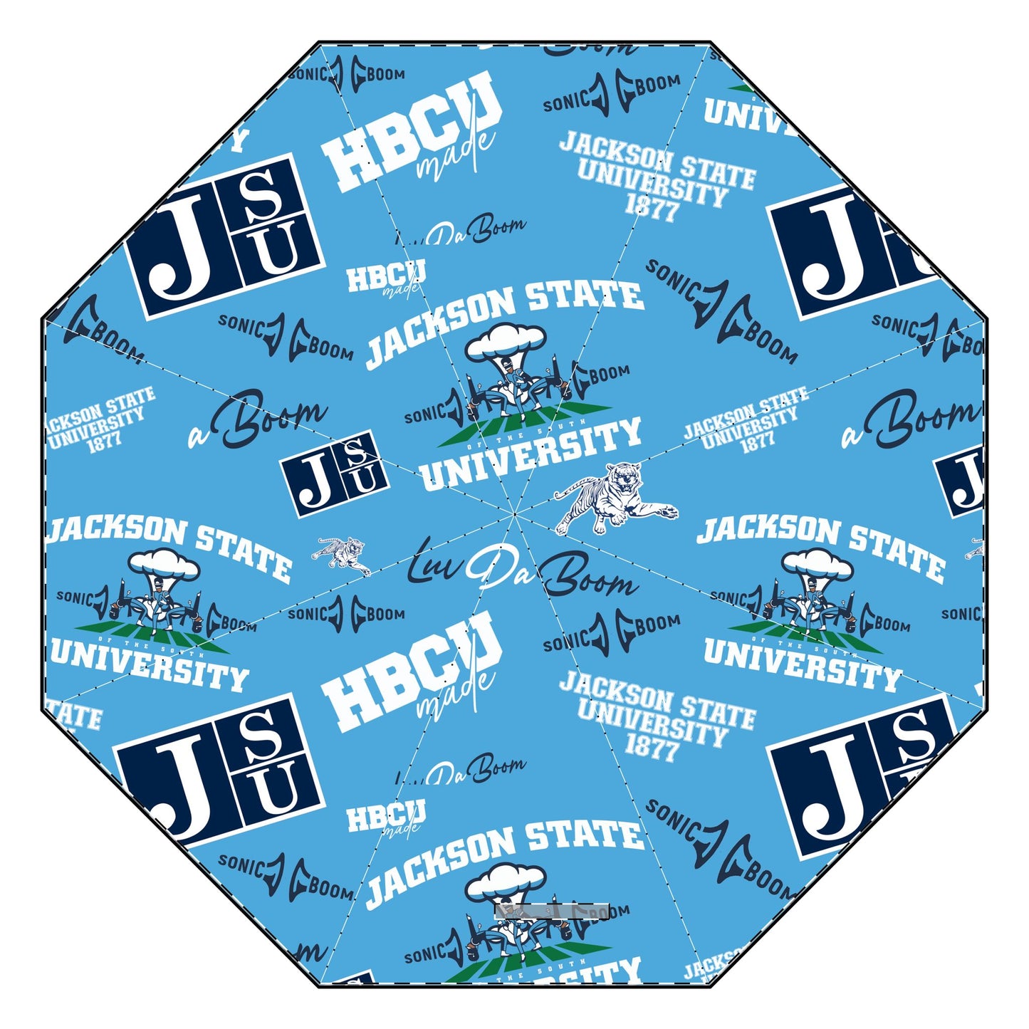 Jackson State University Sonic Boom Band Semi-Automatic Foldable Umbrella - Stylish Weather Protection