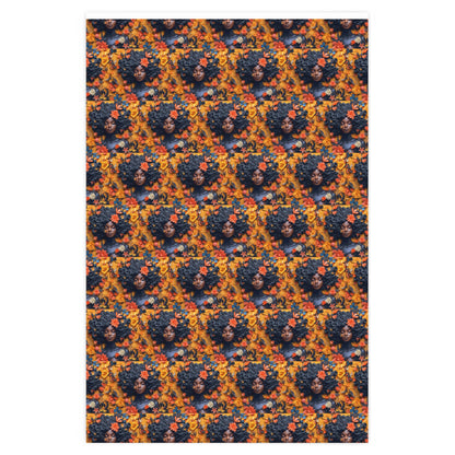 Floral pattern with African American woman Wrapping Paper