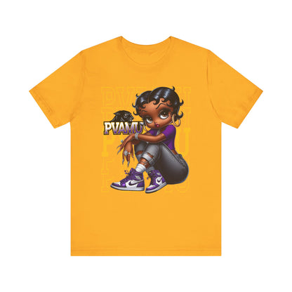 PVAMU Panthers: Prairie View Sneakerhead Betty Boop Unisex Jersey Short Sleeve Tee