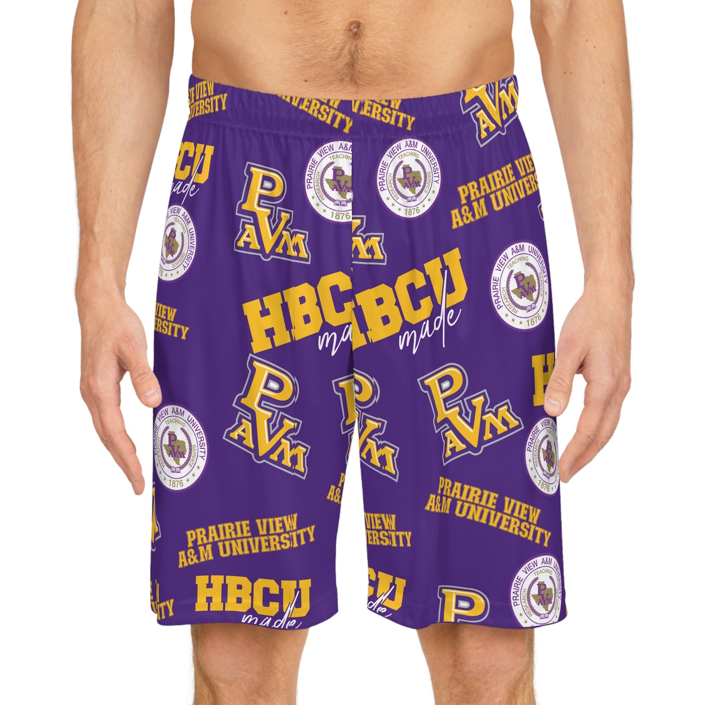 Prairie View A & M Panthers HBCU All Over Print Basketball Shorts Gift for Students and Alumni