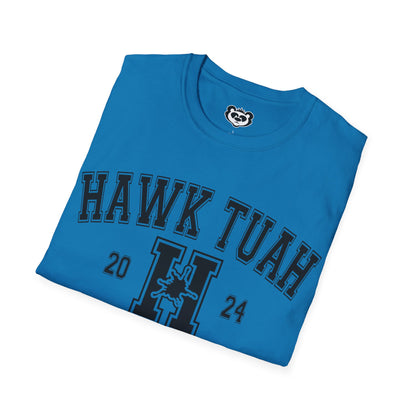 Hawk Tuah Spit on That Thang Funny College Style Unisex Softstyle T-Shirt Gift for Her