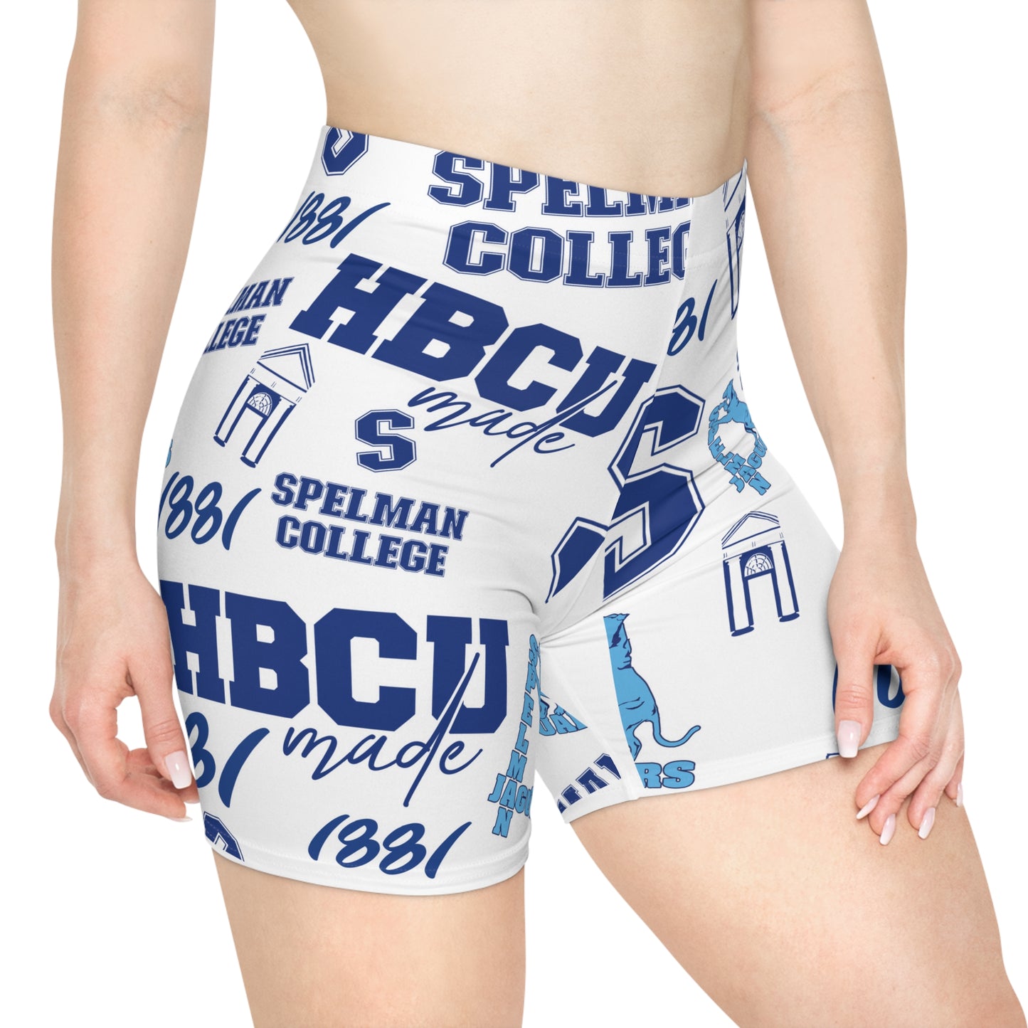Spelman HBCU All over print Women's Biker Shorts (AOP)