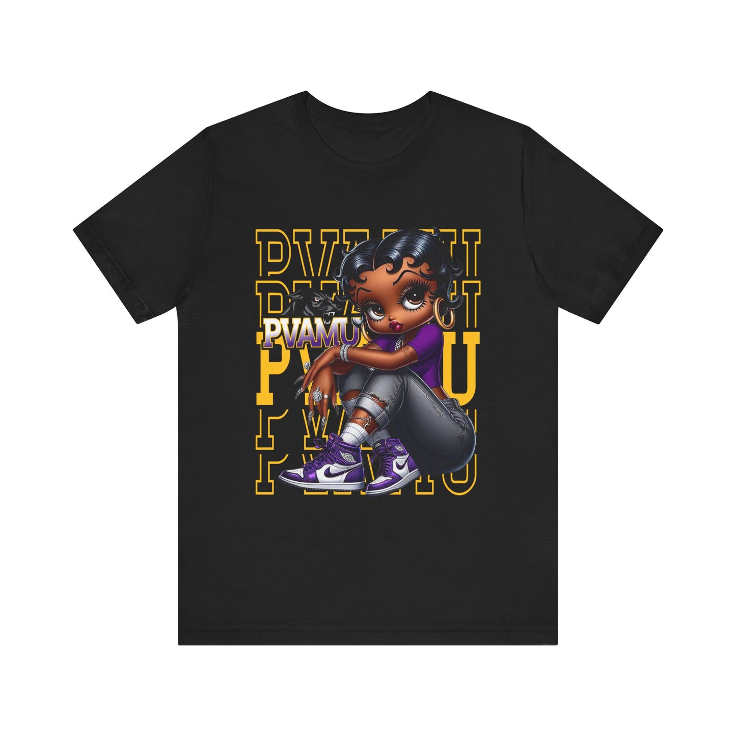 PVAMU Panthers: Prairie View Sneakerhead Betty Boop Unisex Jersey Short Sleeve Tee