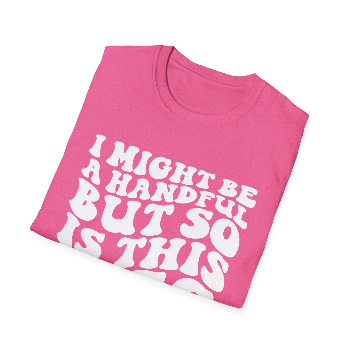 I might Be a Handful But So is This Ass Unisex Softstyle T-Shirt