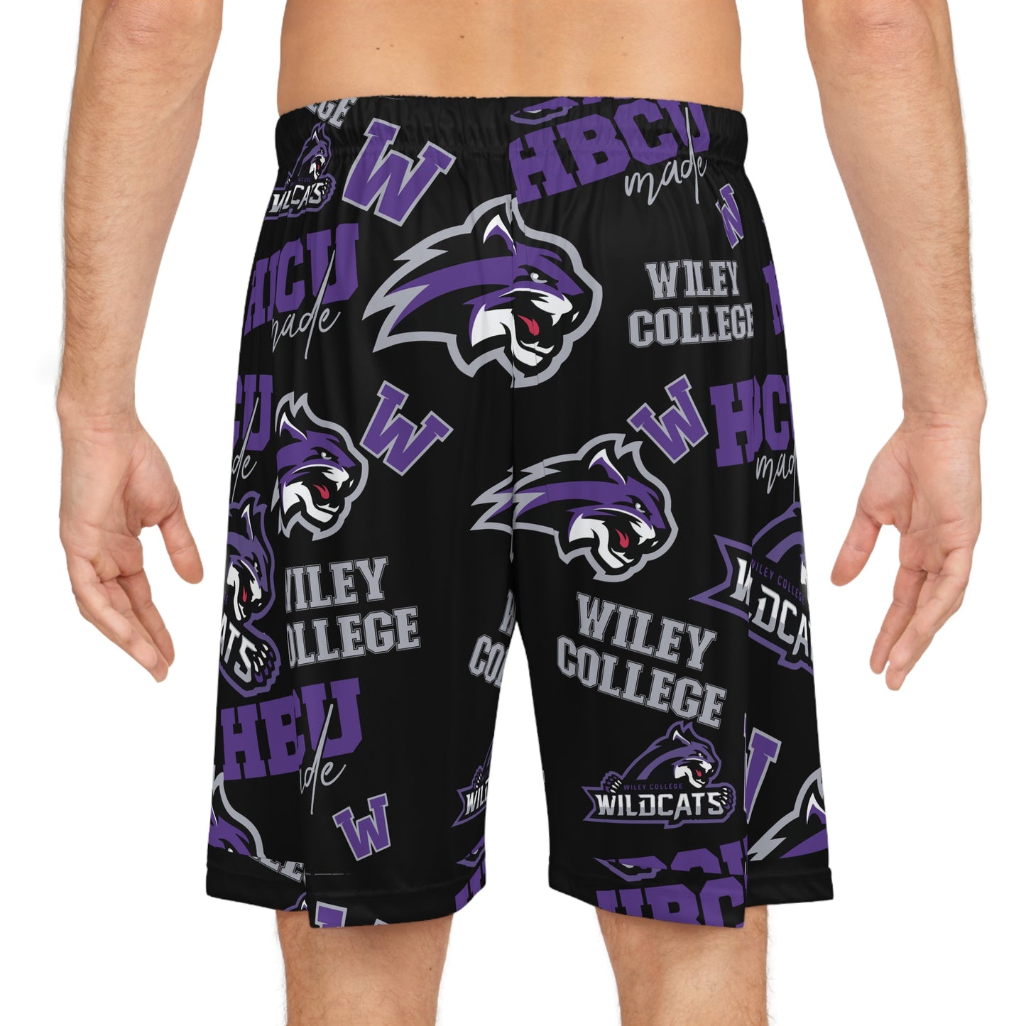 Wiley College Wildcats Black HBCU All Over Print Basketball Shorts Gift for Students and Alumni