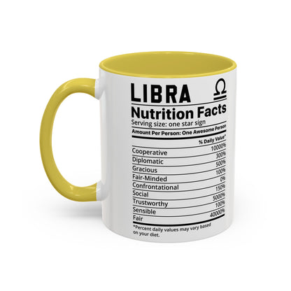 Zodiac Libra Mug - Nutrition Facts Design, Astrology Gift, Coffee Lover, Personalized Birthday Present, Horoscope Décor