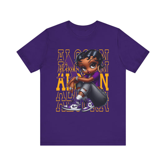 ASU Braves: Alcorn State University Braves Sneakerhead Betty Boop Unisex Jersey Short Sleeve Tee Gift for Student and Alumni