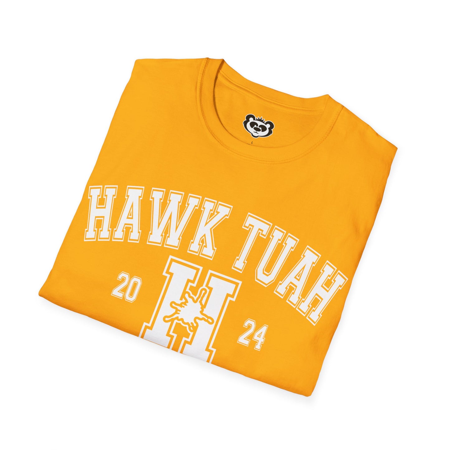 Hawk Tuah Spit on That Thang Funny College Style Unisex Softstyle T-Shirt Gift for Her White Print