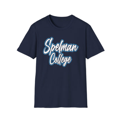 SC Jaguars: Script Spelman College Jaguars Unisex Softstyle T-Shirt