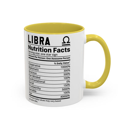 Zodiac Libra Mug - Nutrition Facts Design, Astrology Gift, Coffee Lover, Personalized Birthday Present, Horoscope Décor