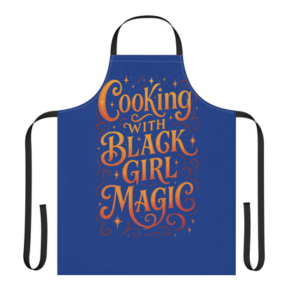 Blue Cooking Apron with Black Girl Magic, Fun Kitchen Gift, Cooking Apparel, Chef Gift, Culinary Inspiration