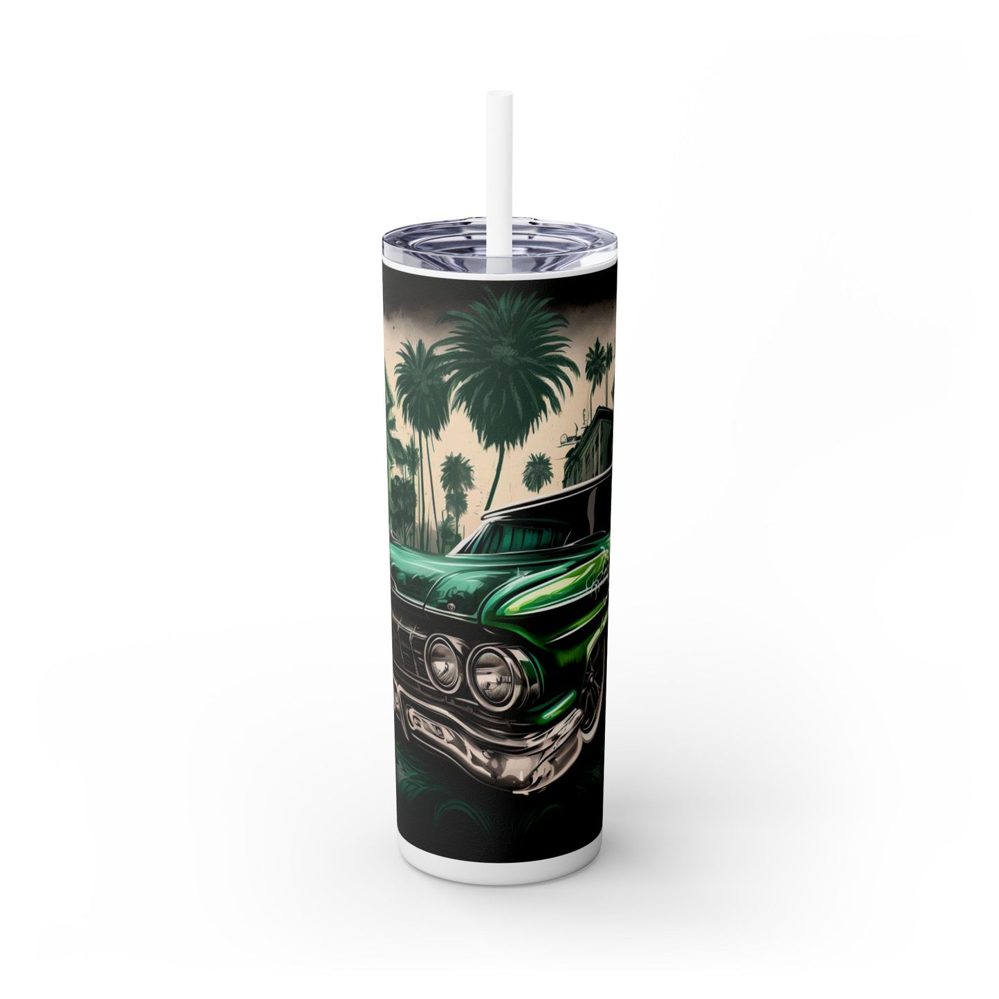 Green Lowrider Skinny Tumbler with Straw, 20oz