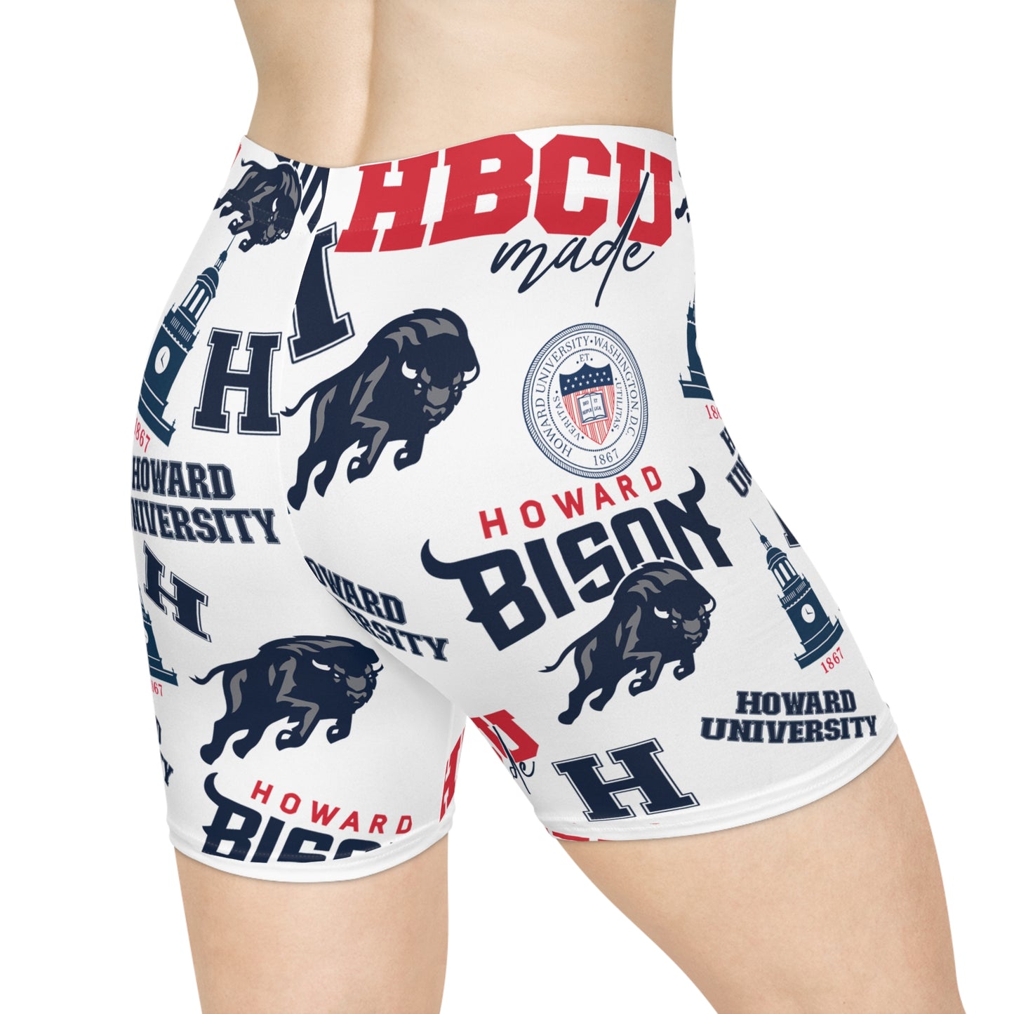 Howard U HBCU Women's Biker Shorts (AOP)