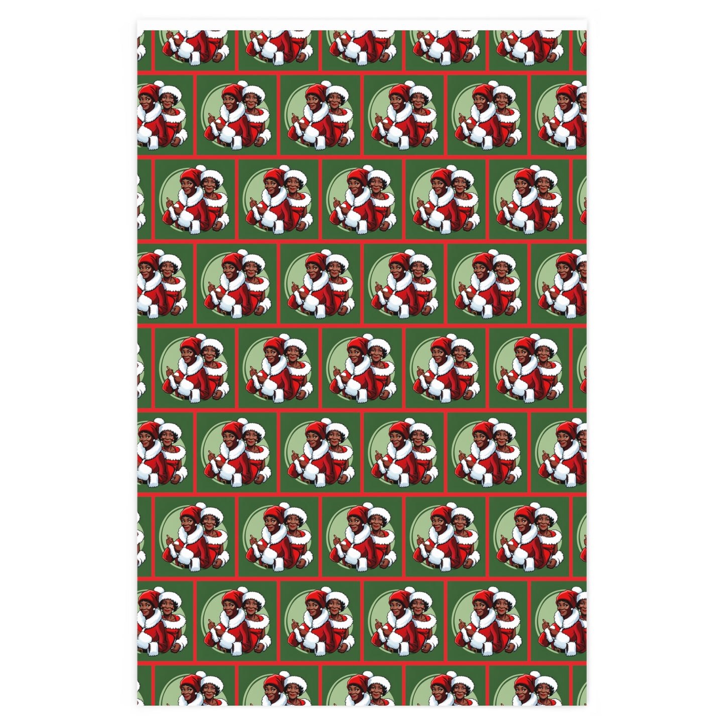 Mrs and Mrs Black Santa Claus Wrapping Paper