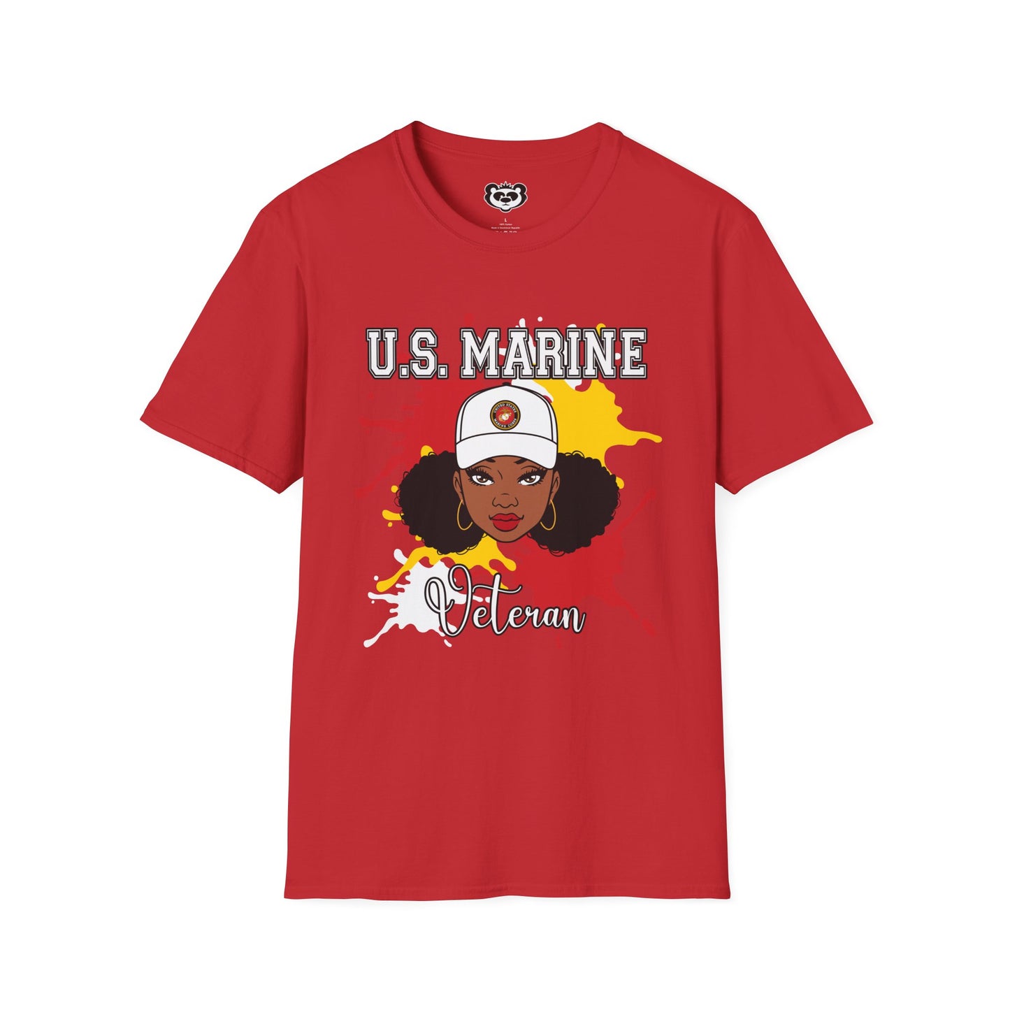 Personalizable U.S. Marine Corp Veteran Unisex Softstyle T-Shirt Gift for Her