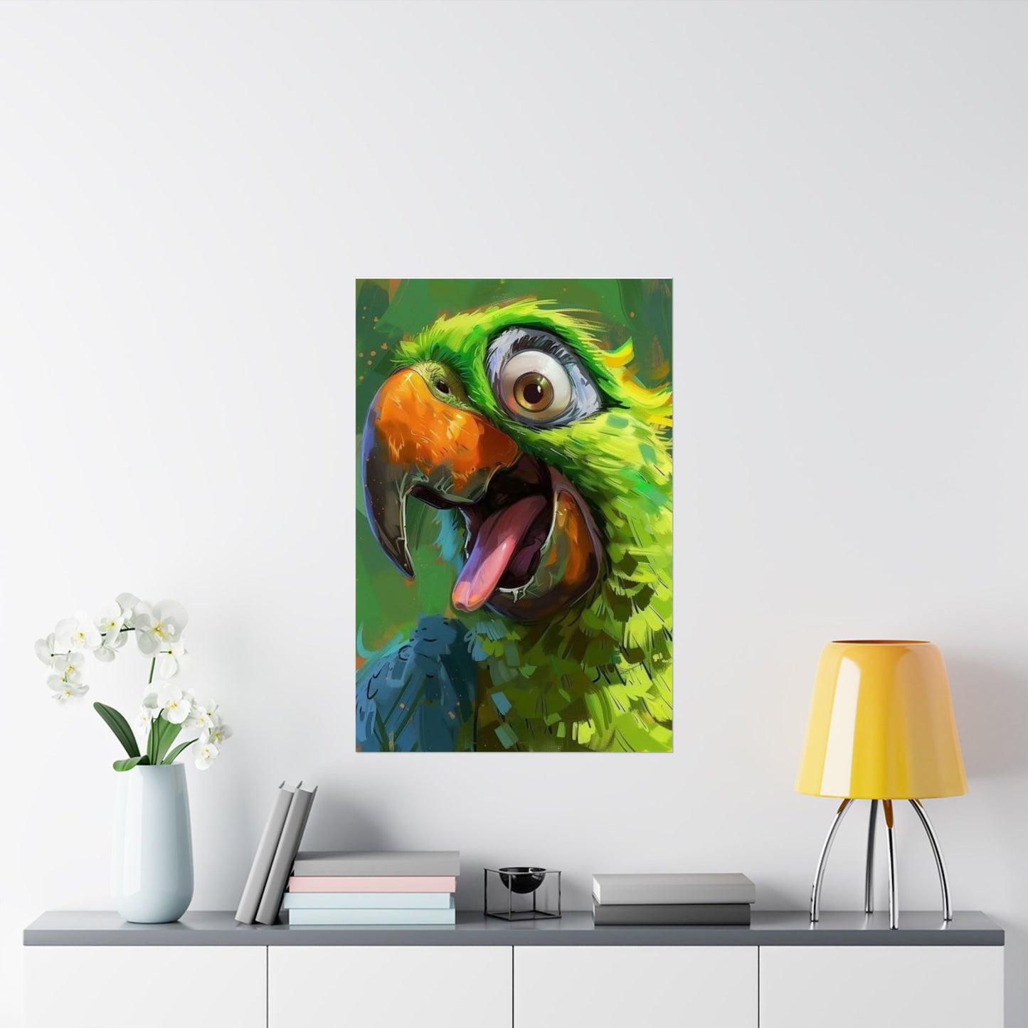 Tropical Parrot Matte Poster — Vibrant Tropical Bird Wall Art