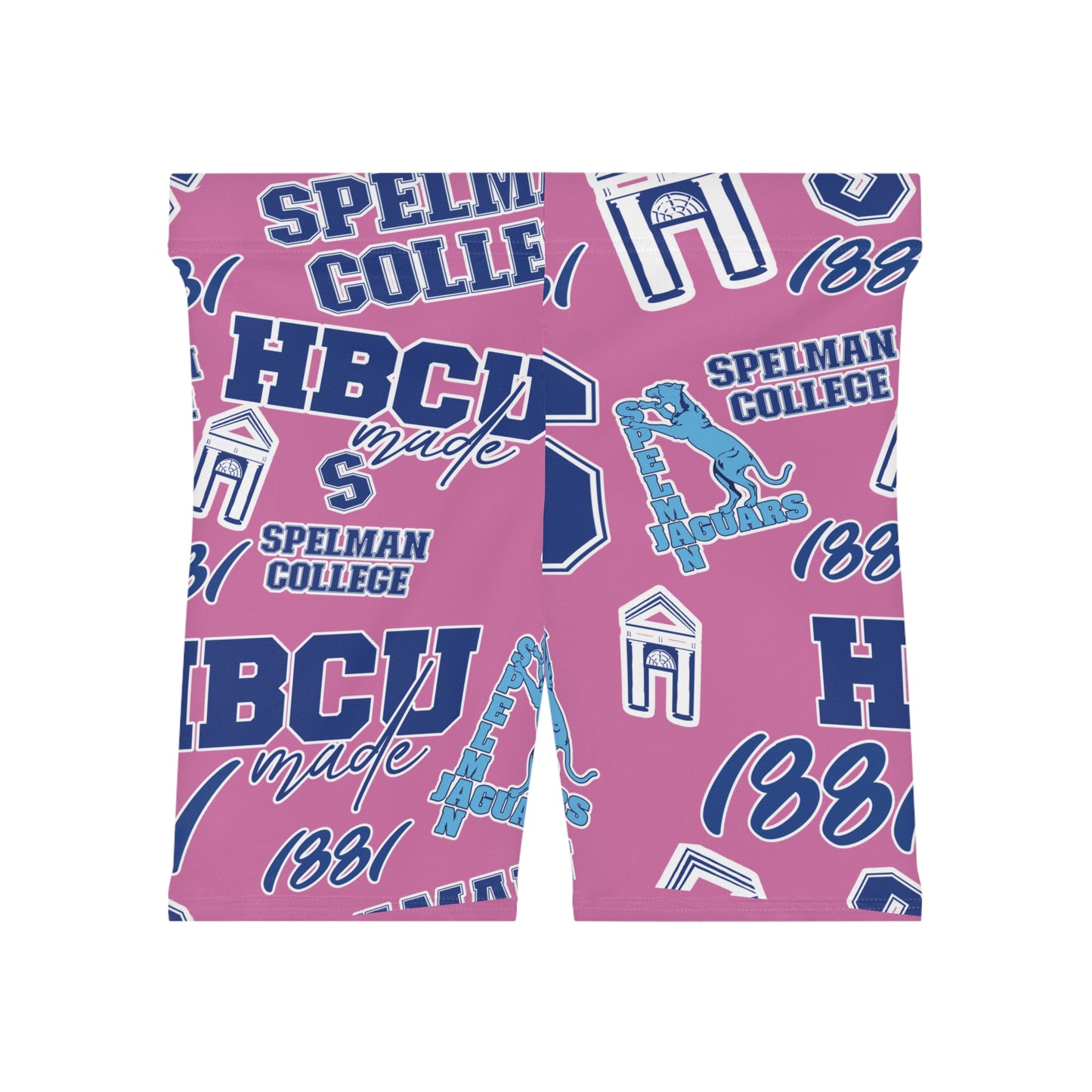 Spelman College HBCU Women's Biker Shorts for Students and Alumni Breast Cancer Awareness
