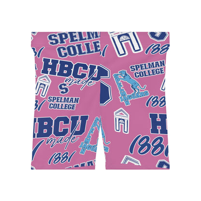 Spelman College HBCU Women's Biker Shorts for Students and Alumni Breast Cancer Awareness